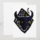 Minimalistisches Bull-Icon Feiertagskarte (Vorne/Hinten)