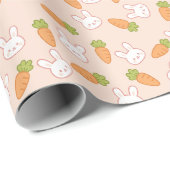 Minimalistisches Bunny und Karrot Geschenkpapier (Rolleneckpunkt)