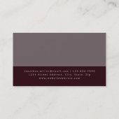 Minimalistisches Burgund & Grau | BERUFLICH Visitenkarte (Rückseite)