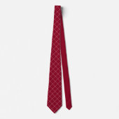 Minimalistisches Burgundy Karo Grid Pattern Krawatte (Vorderseite)