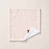 Minimalistisches Burgundy Rosa Personalisiertes Mo Badhandtuch Set (Waschlappen)