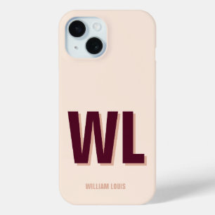 Minimalistisches Burgundy Rosa Personalisiertes Mo Case-Mate iPhone Hülle