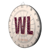 Minimalistisches Burgundy Rosa Personalisiertes Mo Dartscheibe (Vorderseite rechts)