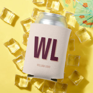 Minimalistisches Burgundy Rosa Personalisiertes Mo Dosenkühler