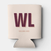 Minimalistisches Burgundy Rosa Personalisiertes Mo Dosenkühler (Rückseite)