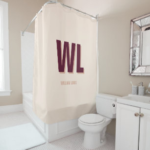 Minimalistisches Burgundy Rosa Personalisiertes Mo Duschvorhang