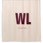 Minimalistisches Burgundy Rosa Personalisiertes Mo Duschvorhang (Vorderseite)