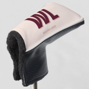 Minimalistisches Burgundy Rosa Personalisiertes Mo Golf Headcover