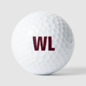 Minimalistisches Burgundy Rosa Personalisiertes Mo Golfball (Vorderseite)