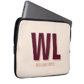 Minimalistisches Burgundy Rosa Personalisiertes Mo Laptopschutzhülle (Vorne Rechts)