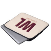 Minimalistisches Burgundy Rosa Personalisiertes Mo Laptopschutzhülle (Vorne Knopf)