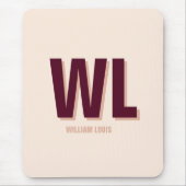 Minimalistisches Burgundy Rosa Personalisiertes Mo Mousepad (Vorne)