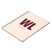 Minimalistisches Burgundy Rosa Personalisiertes Mo Notizblock (Linke Seite)