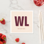 Minimalistisches Burgundy Rosa Personalisiertes Mo Serviette (Beispiel)