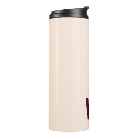 Minimalistisches Burgundy Rosa Personalisiertes Mo Thermosbecher (Nach links gedreht)