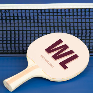 Minimalistisches Burgundy Rosa Personalisiertes Mo Tischtennis Schläger