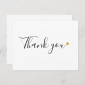 Minimalistisches Business Vielen Dank, Script Gold Postkarte (Vorne/Hinten)