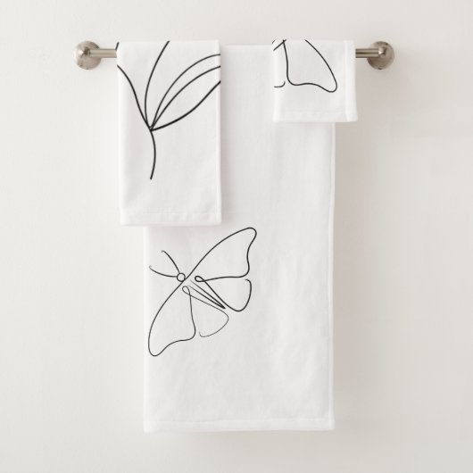 Minimalistisches Butterfly-Badetuch-Set Badhandtuch Set (Insitu)
