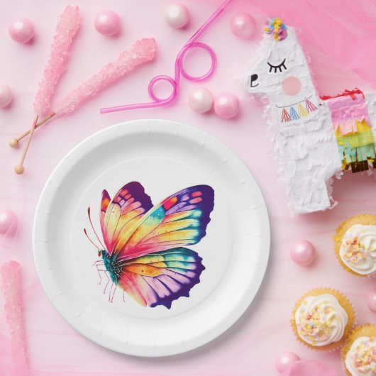 Minimalistisches Butterfly Spring Party Pappteller (Party)