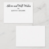 Minimalistisches BW-Script, Ratschläge & Wünsche-K Hinweiskarte (Vorne/Hinten)