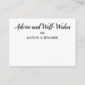 Minimalistisches BW-Script, Ratschläge & Wünsche-K Hinweiskarte (Vorderseite)