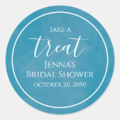 Minimalistisches Calligrafie-Skript für blaues Bra Runder Aufkleber (Vorderseite)