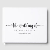 Minimalistisches Calligraphy Wedding Guest Book Gästebuch (Vorderseite)