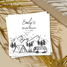 Minimalistisches Camp Bridge-Brautparty Serviette