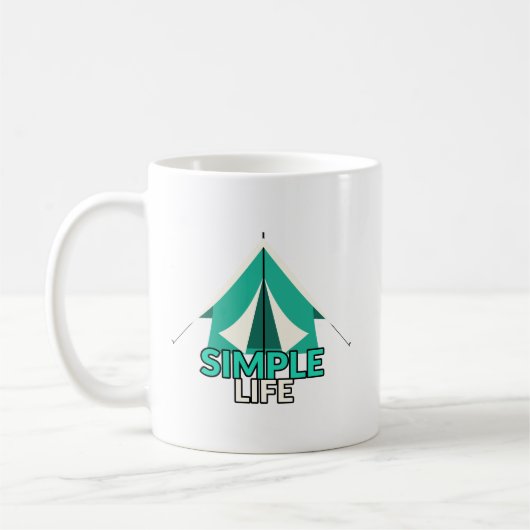 Minimalistisches Camping-Design "Simple Life" Kaffeetasse (Links)