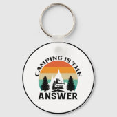 Minimalistisches "Camping ist der Schlüsselanhänge Schlüsselanhänger (Vorderseite)