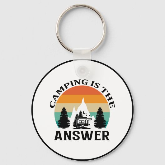 Minimalistisches "Camping ist der Schlüsselanhänge Schlüsselanhänger (Vorderseite)