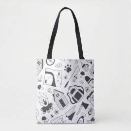 Minimalistisches Camping Totbeutel - Schwarz & Wei Tasche