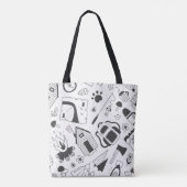 Minimalistisches Camping Totbeutel - Schwarz & Wei Tasche (Rückseite)