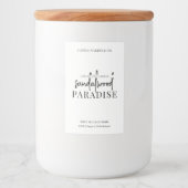 Minimalistisches Candle Jar Label Modernes Schwarz Lebensmitteletikett (Vorderseite)