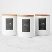 Minimalistisches Candle Label Sticker Luca Lebensmitteletikett (Flaschen)