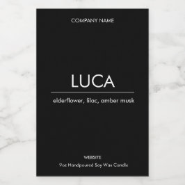 Minimalistisches Candle Label Sticker Luca Lebensmitteletikett