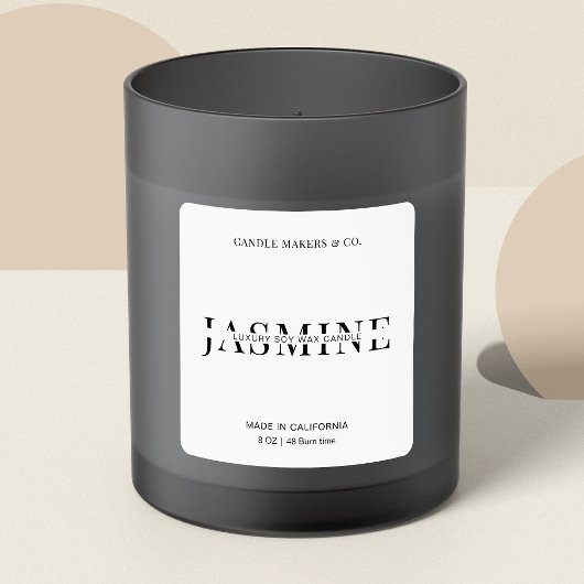 Minimalistisches Candle Square-Label Personalisier Quadratischer Aufkleber