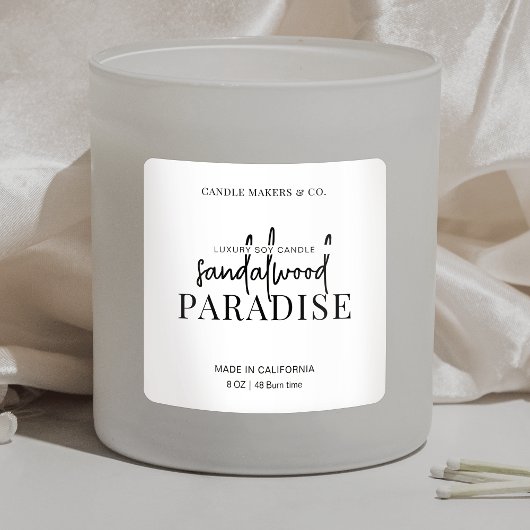 Minimalistisches Candle Square Quadratischer Aufkleber