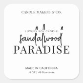 Minimalistisches Candle Square Quadratischer Aufkleber (Vorderseite)