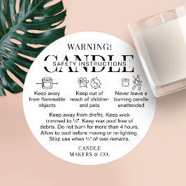 Minimalistisches Candle-Warnschild Modernes, Schwa Runder Aufkleber