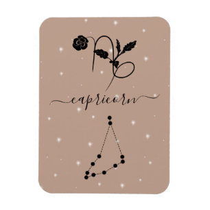 Minimalistisches Capricorn zodiac-Zeichen Schwarze Magnet
