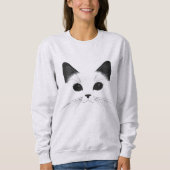 Minimalistisches Cat Face Sweatshirt - Cat Lovers (Vorderseite)