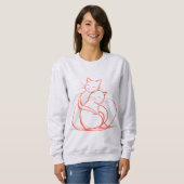 Minimalistisches Cat Hug Design - Adorable Felsen- Sweatshirt (Vorne ganz)