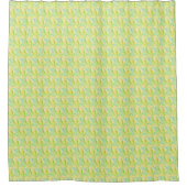 Minimalistisches Chartreuse-Impressionisten-Blumen Duschvorhang (Vorderseite)