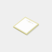 Minimalistisches Chartreuse-Script-Zweirand-Monogr Post-it Klebezettel (angewinkelt)
