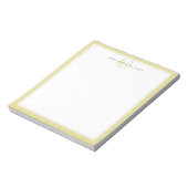 Minimalistisches Chartreuse-Zweirand-Monogramm Notizblock (Rotiert)
