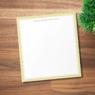 Minimalistisches Chartreuse-Zweirand-Name Notizblock