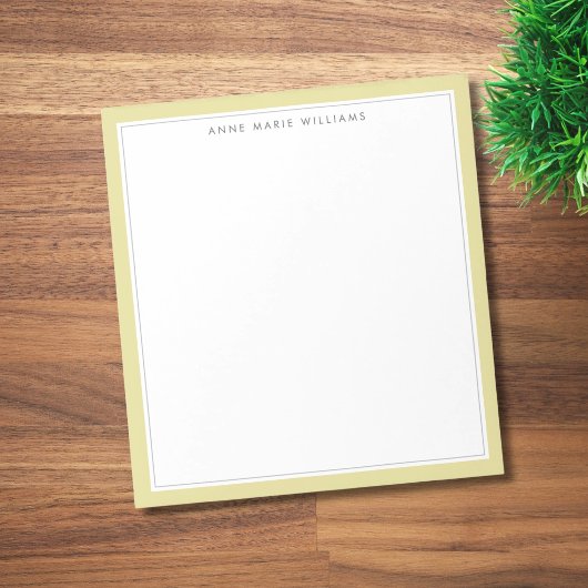 Minimalistisches Chartreuse-Zweirand-Name Notizblock