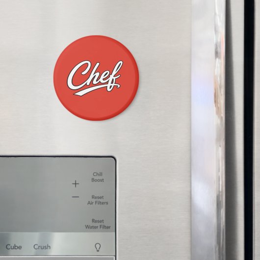 Minimalistisches Chef-Schrift-Typografie-Design Magnet (In Situ (Kühlschrank))