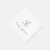 Minimalistisches Cherry Blossom Monogram Wreath Serviette (Ecke)